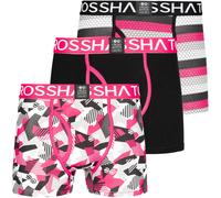 3 Pack Mens Crosshatch Crystaline Boxers Designer Underwear Trunks Multipack Set