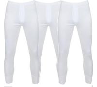 3 Pack Mens Extreme Hot Thermal Underwear Long John Suitable for Winter, Outdoor Work, Travel, Camping & Ski Wear Size S - XXL (M, White)