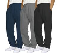 3 Pack Mens Joggers Sweatpants Drawstring Loose Gym Trousers Active Sports Athletic Training Track Pants Casual Tracksuit Bottoms Jogging Trousers