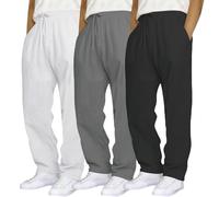 3 Pack Mens Joggers Sweatpants Drawstring Loose Gym Trousers Active Sports Athletic Training Track Pants Casual Tracksuit Bottoms Jogging Trousers
