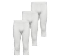 3 Pack Men's Long Johns 3/4 Doppelripp Exquisit by Ammann 433422 M-2XL White