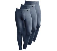 3 Pack Men's Long Johns Base Layer by Schöller Size M-3XL Marine-Melange & Black