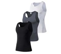 3 Pack Mens Running Tank Tops Breathable Workout Muscle Sleeveless T-Shirts Summer Gym Fitness Vests Quick Dry Tops Training Bodybuilding Shirts