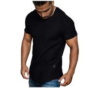 3 Pack Mens T-Shirts Dry-Fit Short Sleeve T-Shirts Moisture Wicking Active Athletic Running Tops Men Work Shirts Cotton Polo Shirt Men Men s Fleece Tops Vest Mens UK (Black, XXL)