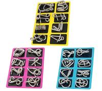 3 Pack Metal Brain Teaser Puzzles, Metal Brain Teaser Puzzles Ring Educational Toys, for Teenagers Kids, Travel and Family Activity