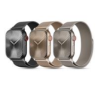 3 Pack Metal Mesh Loop Compatible with Apple Watch Band 38mm 40mm 41mm 42mm 44mm 45mm 46mm 49mm Women Men, Stainless Steel Magnetic Clasp Strap for iWatch Series 10 9 8 SE 7 6 5 4 3 2 1 Ultra