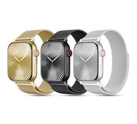 3 Pack Metal Mesh Loop Compatible with Apple Watch Band 38mm 40mm 41mm 42mm 44mm 45mm 46mm 49mm Women Men, Stainless Steel Magnetic Clasp Strap for iWatch Series 10 9 8 SE 7 6 5 4 3 2 1 Ultra
