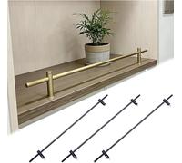 3 Pack Metal Shelf Guard Rails, Adjustable Gallery Rails for Shelves, Replacement Spindle Rods with Brackets(Black,20in/51cm)