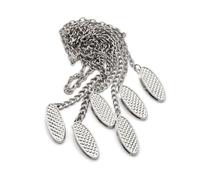 3 Pack Metal Silver Napkin Chain Napkin Holder Clips Towel Apron Bibs Chain Fixing Napkins Clips Elegant Older Adult Bib Neck Chain Dinner Accessory (19.6 inch)