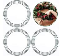 3 Pack Metal Wreath Rings 16 Inch Wire Rings Florist Wreath Rings,Large Green Round Wire Wreath Frame for Christmas Wreath Making Rings Base,Garden,Home Deco Supplies DIY Crafts Wedding Garland Ring
