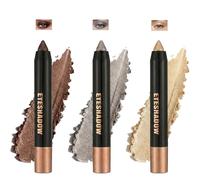 3-Pack Metallic Golden Creamy Eyeshadow Stick Set Waterproof, Smudge-Proof Long-Lasting for Multi-Dimensional Eye Looks Rich Neutral Shades All-Day Radiance