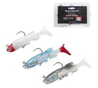 3 Pack Micro Fishing Lures Pike Perch Trout Chub Soft Plastic jelly Baits 3D Eye 13 Gram Salmon Silicone Single Hook Small Shallow Realistic zander Bass Swim Bait Sprat Lure Jig Minnow Paddle T Tail