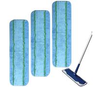 3 Pack Microfiber Cleaning Pads, 18 Inch Reusable Mop Refill Pads Washable Scrub Mop Head Replacement for Multi-Surface Floor Cleaning Hardwood Laminate and Hard-Surface Floor Replacement Pad