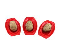 3-Pack Microwave Potato Cooker Plates - BPA-Free Plastic - Cooks 1 Potato per Plate - Fast & Even Microwave Baking - Dishwasher Safe - by Dependable Industries Inc. Essentials