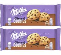 (3 Pack) Milka Choco Cookies Crunchy Biscuits W/ Alpine Milk Chocolate Bits 135g