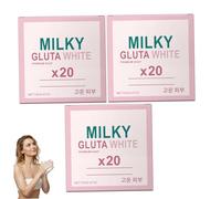 3-Pack Milky Gluta White Soap 20x, Glutathione & Honey Whitening Soap Gentle Nourishing Cleansing Bar Moisturizing Body Wash for Women & Men Milky Gluta White 20x