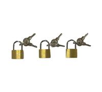 3 Set Mini Padlock with Keys, 20mm Solid Brass Padlocks, Each Padlocks with 2 Keys, Mini Padlocks for Luggage, Travel Bags Backpack Computer Bag