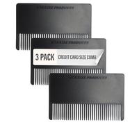 3 Pack Mini Hair & Mustache Styling Comb Kit - Anti-Static Portfolio Combs for Men's Beard Care, Grooming and Detangling - On-The-Go