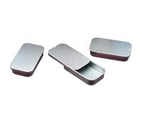 3 Pack Mini Rectangular Tin Boxes with Sliding Lids - Silver Metal Storage Tins for Lip Balm Small Tablet Box, Pills, Crafts, Favours & EDC Pocket Carry