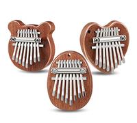 3 Pack Mini Thumb Piano with 8 Key Finger Thumb Piano Portable Mini Pocket Kalimba Cute Heart Oval Bear Kalimba Small Hand Piano for Kid Adult Christmas Musical Gifts Ready In Tune Version (2.7 Inch)
