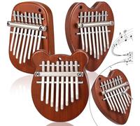 3 Pack Mini Thumb Piano with 8 Key Finger Thumb Piano Portable Mini Pocket Kalimba Cute Heart Oval Bear Kalimba Small Hand Piano for Kid Adult Christmas Musical Gifts Ready In Tune Version (5 Inch)