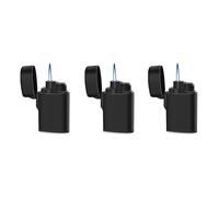 3 Pack Mini Torch Lighter Windproof Jet Flame Butane Gas Pocket Refillable for Candles, Outdoor, fireworks, Camping, Fireplaces, Gas Stoves, Ovens, BBQ & Survival Gear (Butane not included)