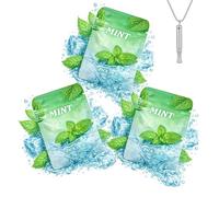 3-Pack Mint Refill Filters for Breathing Necklace with Resistance, Plant-Based Aroma Cores for Meditation, Breathing Exercises, Focus, Gift for Men Women Fathers