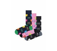 Happy Socks, 3-Pack Gift Box Crew Socks, Mixed Cat Socks Gift Set for Men and Women, Size 36-40