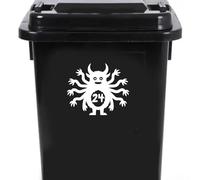 3 Pack Monster Alien Wheelie Bin Number Stickers - 6 Colours to Choose from - Waterproof Vinyl Decal - Long Lasting - Easy to Clean