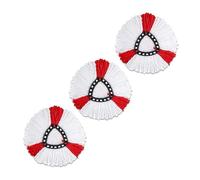 3 Pack Mop Head Compatible For O-cedar, EasyWring 1 Tank System, Microfiber Refill Replace, Machine Washable(3 pack red white)
