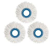 3 Pack Mop Heads Replacement for Spin Mops, 360° Spin Magic Mop Head Refill for Standard Rotating Mops, Universal Spin Mop Replacement Mop Head for Commercial Use (Blue)