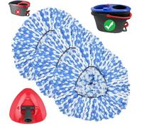 3 Pack Mop Replacement Heads+1PCS Triangle Base Compatible with Vileda 2 Tank System Mop Head Replacement, Easy Cleaning Refills for Efficient Floor Cleaning