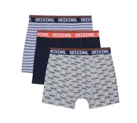 3 Pack Multi Printed Boxers In Navy And Grey