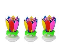 3 Pack Musical Birthday Candle Multicolor Musical Candle Lotus Rotation Colorful Music Birthday Cand