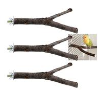 3 Pack Natural Wood Bird Perch Stand, Bird Perches Parrot Stand Natural Living Y Shape Perch, Wooden Parrot Perch Stand Perch Platform