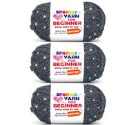 3 Pack Navy Blue Sparkle Yarn for Crocheting and Knitting,Navy Blue Metallic Glitter Crochet Knitting Yarn for Beginners with Easy-to-See Stitches Easy Yarn for Beginners Crochet Kit(3x50g)