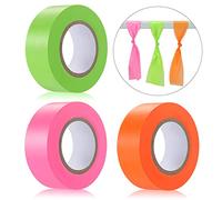 3 Pack Neon Marking Tape - Non-Adhesive Survey Tape for Boundaries & Hazardous Areas, Trail Marking (3 Colors, 25MM)