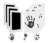 3 Pack Newborn Baby Handprint and Footprint Clean and Safe Touch Ink Pad (Black)