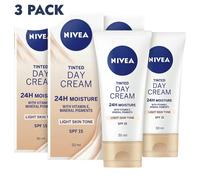 3-Pack Nivea Tinted Day Cream Light Skin Tone SPF15 24H Moisture Vitamin E 50ml
