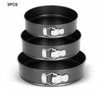 3 Pack Non Stick Baking Springform Round Cake Tin Tray Pan Set