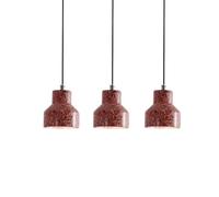 3 Pack Nordic Concret Indoor Led Pendant Lamp 4 Color Brief Loft Nordic Hanging Light E27 Cord Lamp Restaurant Kitchen Island Living Room Cafe Bedroom(Red)