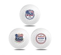 (3-Pack) Novelty Golf Balls - USA 250th Anniversary Commemorative Design, Funny Golf Gag Gift for Men, Standard Size Rubber Golf Balls for Play & Display (White)