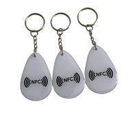 3 Pack NTAG213 NFC Keyring - Blank Programmable NFC Tags - Black NFC Keychain - Rewritable Smart NFC Tags for Android & iPhone 3 pcs