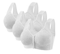 3 Pack Nursing Bras for Breastfeeding, Snap Open Front Wireless Bras, Pregnancy Maternity Bra, Non-Wired Bralet, Comfy Full Coverage Bra, Everyday Bralette Crop Top My Orders White