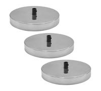 3 Pack of 1 Outlet Vintage Chrome Ceiling Rose Light Fitting Plate Canopy