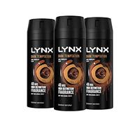 3 Pack of 150ml Lynx Dark Temptation Body Spray Deodorant with Scent of Chocolate