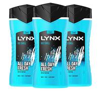 3 Pack of 225ml Lynx 3-in-1 Ice Chill All Day Fresh with Icy Menthol Body wash Wash, 225ml with Plant-based Moisturisers Dermatologically Tested, Keep Smelling Irresistible!