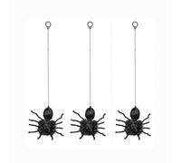 3 Pack of 2ft Battery Operated Ash Dropping Dangling Halloween Spider Animatronic Decoration