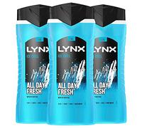 3 Pack of 500ml Lynx 3-in-1 Ice Chill All Day Fresh with Icy Menthol Body wash Wash, 225ml with Plant-based Moisturisers Dermatologically Tested, Keep Smelling Irresistible!