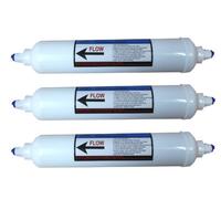 3 Pack of 6 Month Universal Inline Undersink Water Filter Cartridges Fits All undersink Systems with 1/4" Pipe